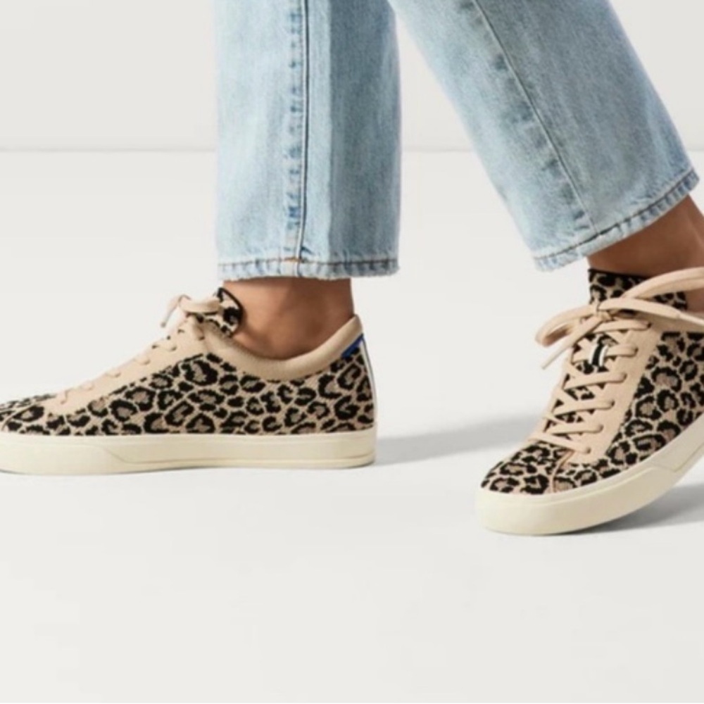 Rothy's Tan and Black Desert Cat Sneakers